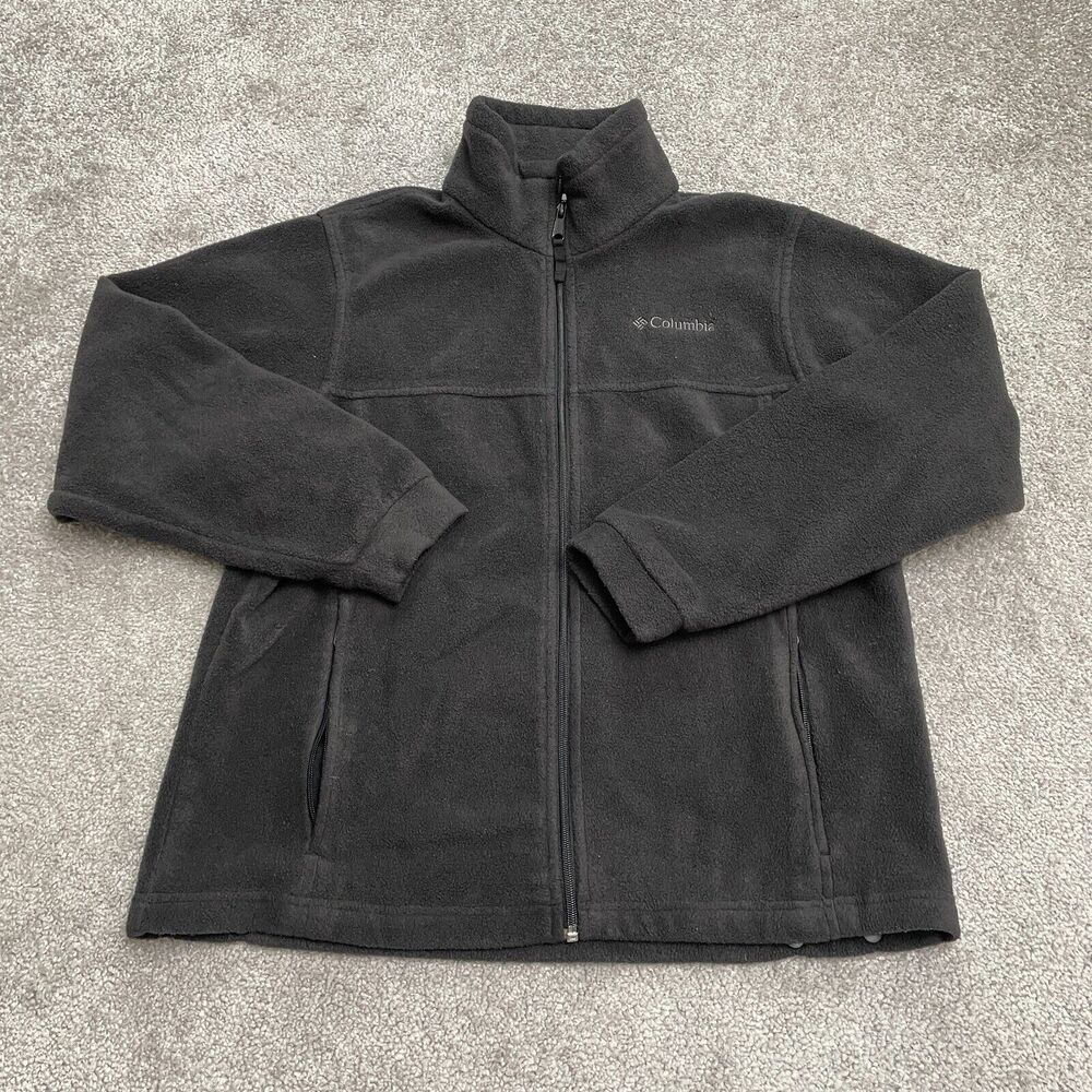 Columbia Steens Mountain Fleece Jacket Boys Youth 14/16 Black Full Zip Outdoor